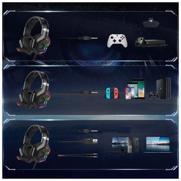 ИГРОВЫЕ НАУШНИКИ ДЛЯ ГЕЙМЕРОВ НАКЛАДНЫЕ ПРОВОДНЫЕ С RGB LED-подсветкой ONIKUMA K10 PRO