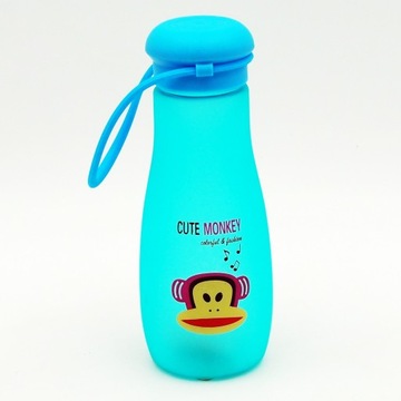 Bidon butelka z uchwytem silikonowym Cute Monkey 650 ml niebieska