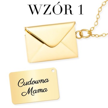 Колье с ГРАВИРОВКОЙ для МАТЕРИ, письмо-конверт, ПОЗОЛОЧЕННОЕ, РЕГУЛИРУЕМОЕ, СТАЛЬ 316L