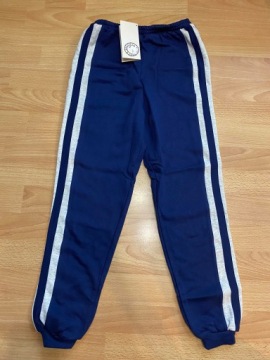Spodnie dresowe chłopięce dziewczęce dziecięce Bawełna Granatowe R. 140