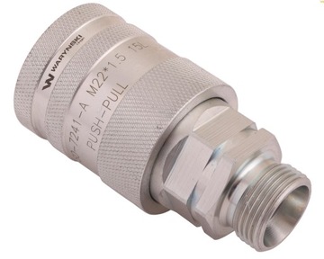 Szybkozłącze hydrauliczne gniazdo z eliminatorem ciśnienia M22x1.5 gwint ze
