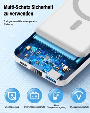 YAGOPAL MAGNETIC WIRELESS POWERBANK БЕЛЫЙ 10000 мАч