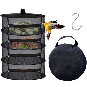 ПОДВЕСНАЯ СЕТОЧНАЯ СУШИЛКА ДЛЯ СУШКИ ГРИБОВ И ТРАВ, 4 СЛОЯ, 60х80см