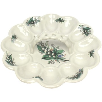 Talerz ceramiczny na jajka ręcznie zdobiony
