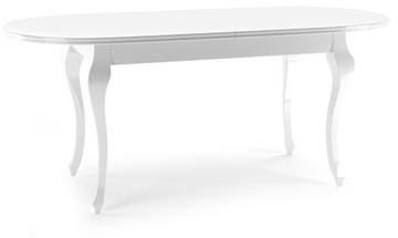 Rozkładany owalny stół LAVA biały 200-300cm x100cm