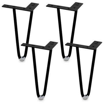 4x NÓŻKA NOGA MEBLOWA CZARNA LOFT NOGA DO MEBLI NOGA POD SZAFKĘ ŁÓŻKO H20CM
