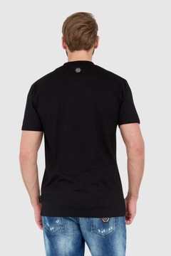 PHILIPP PLEIN Czarny t-shirt ze zdobioną czaszką M