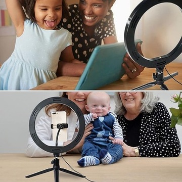 Lampa Pierścieniowa Tracer ze Mini Statywem i Klipsem 25,4CM LED