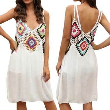 TUNIKA BOHO LETNIA SUKIENKA NARZUTKA PLAŻOWA LUNA