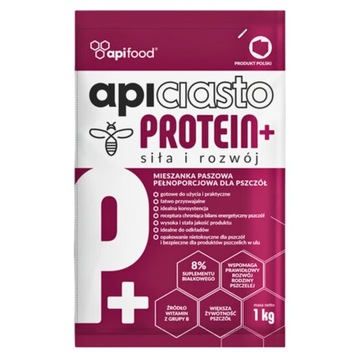 APICIASTO PROTEIN+ 1kg, ciasto pokarm dla pszczół APIFOOD Protein plus, 1kg