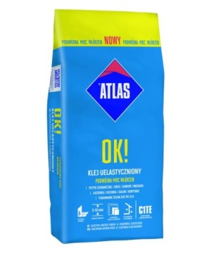 Adhesive for Tiles, Gres, Stone ATLAS OK! FLEXIBLE 5 kg Double Power