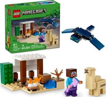 LEGO MINECRAFT 21151 PUSTYNNA EKSPEDYCJA FIGURKA STEVE WIELBŁĄD PHANTOM