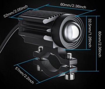 МОТОЦИКЛЕТНАЯ РАБОЧАЯ ЛАМПА HALOGEN QUAD LED DUAL, 2 ЦВЕТА СВЕТА, 60 ВТ, 2 шт.