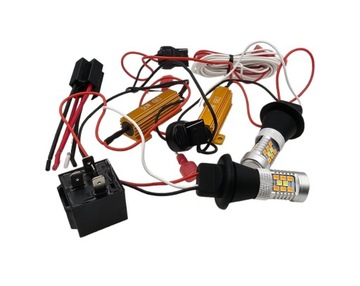 СВЕТОДИОДНЫЕ ДХО ПОВОРОТЫ + ДНЕВНЫЕ ОГНИ 28SMD 2in1 W21W T20 ULTRA POWERFUL