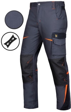 SPODNIE ROBOCZE DŁUGIE BOJÓWKI OCHRONNE ELASTYCZNE STRETCH rig-stop