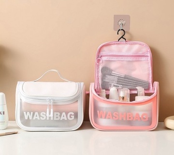 Kosmetyczka Wodoodporna Wisząca Organizer Podróżny Etui Na Kosmetyki Różowa
