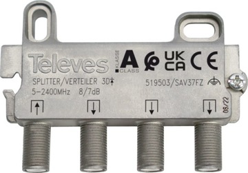Rozgałęźnik Televes 519503 F 3D 8/7dB 5...2400MHz