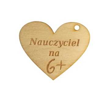 Serce Podziękowanie Nauczyciel na 6+ koniec roku