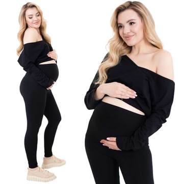 LEGGINSY CIĄŻOWE DŁUGIE GETRY PANEL LEGINSY M