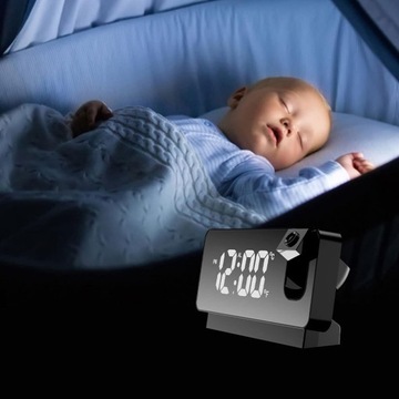 БУДИЛЬНИК Цифровой электронный ТЕРМОМЕТР ВРЕМЯ ПРОЕКТОР СВЕТОДИОДНОЕ ЗЕРКАЛО