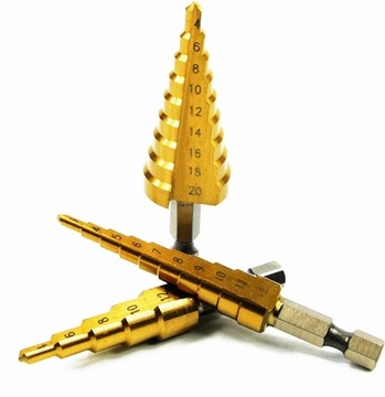 НАБОР 3X СТУПЕНЧАТОГО КОНУСНОГО СВЕРЛА 4-32 ММ РОЖДЕСТВЕНСКАЯ ЕЛКА ДЛЯ ЛИСТОВОГО МЕТАЛЛА