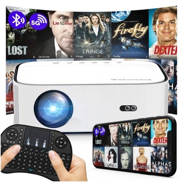 PROJEKTOR RZUTNIK LED 4K FULL HD ANDROID WIFI AUTO FOCUS 17400lm KLAWIATURA