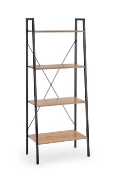 REGAŁ DĄB SONOMA / CZARNY NARVIK REG-2| regał LOFT drabinka