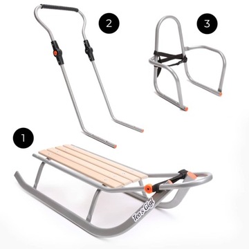 Детские САНОЖКИ с теплым шерстяным спальником ПОЛНЫЙ комплект Муфта+КОЛЕСА №510