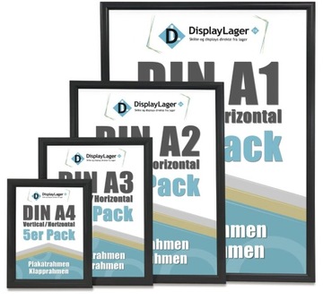 DISPLAYLAGER RAMKA ZATRZASKOWA A1 CZARNA 5 SZTUK