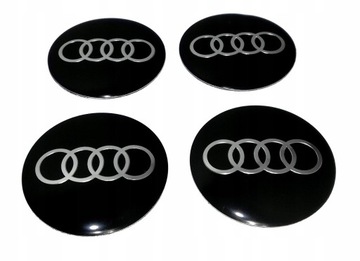 AUDI 4szt. NAKLEJKI EMBLEMATY LOGO 60mm ALUMINIOWE