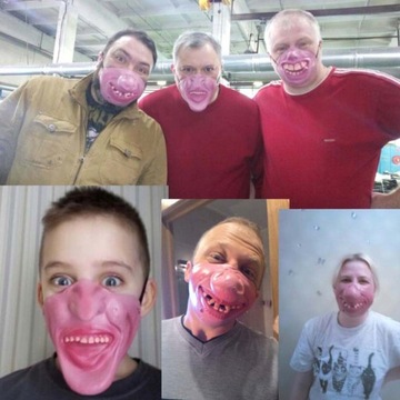 STRASZNA MASKA NA PÓŁ TWARZY