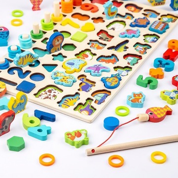 Деревянная головоломка Монтессори, обучающая игрушка-сортировщик для детей, фигурки