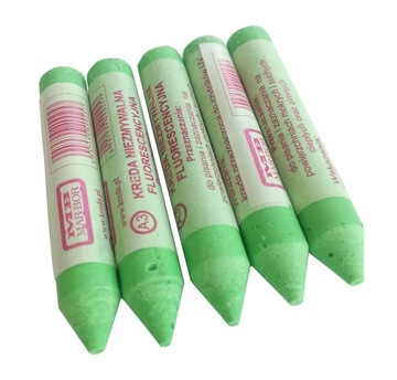 KREDA FLUORESCENCYJNA NIEZMYWALNA ZIELONA 5 SZT