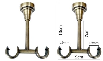 METALOWY KARNISZ PODWÓJNY SUFITOWY Fi19+19/200cm