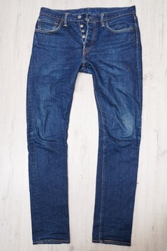 LEVIS 501 SKINNY JEANS spodnie męskie granatowe PREMIUM 32/34 pas 84