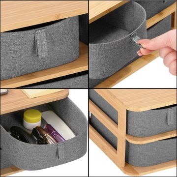 БАМБУКОВЫЙ СТОЛ-ОРГАНИЗАТОР КОСМЕТИКА С 3 ЯЩИКАМИ КОНТЕЙНЕР ДЛЯ ВАННОЙ КОМНАТЫ