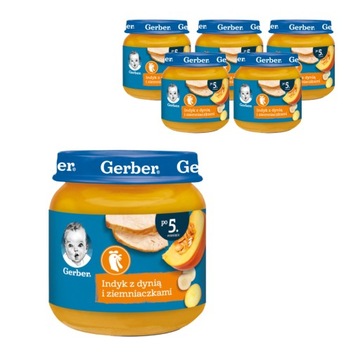 ZESTAW 6X GERBER OBIADEK INDYK Z DYNIĄ I ZIEMNIACZKAMI 125 G