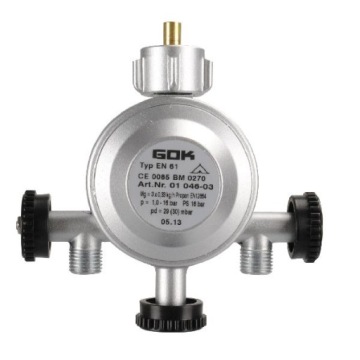 Reduktor gazu do kampera 30 mbar potrójny