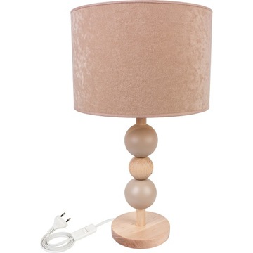 BEŻOWA LAMPA NOCNA STOŁOWA DO SYPIALNI SALONU LED