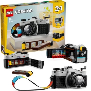LEGO CREATOR APARAT W STYLU RETRO VINTAGE KAMERA RADIO ZESTAW KLOCKI 3W1