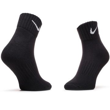 Nike ponožky ponožky čierne vysoké bavlna froté SX4926-001 3 páry M