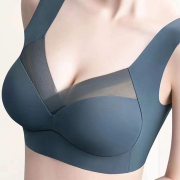 Biustonosz bezszwowy stanik sportowy push up top modelujący L