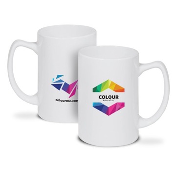 Kubek ceramiczny duży z nadrukiem logo zdjęciem
