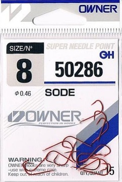 Haczyki OWNER HO-50286 rozmiar nr 08 LESZCZ,PŁOĆ