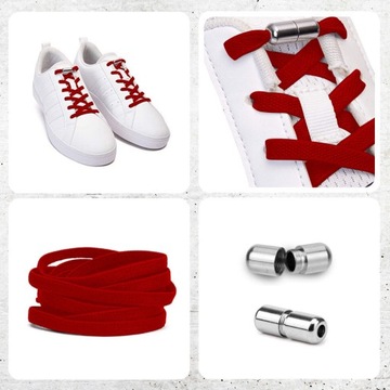 ЭЛАСТИЧНЫЕ красные шнурки без завязок.