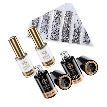 4x BOSKA NAILS baza top primer dehydrator + GRATIS