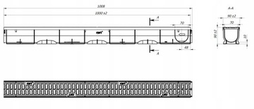Дренажная решетка Линейный водосток для подъездной дорожки и тротуара SP1