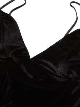Aksamitna sukienka bieliźniana Victoria's Secret czarna rozmiar S