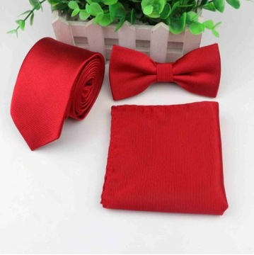 MUCHA męska czerwona +KRAWAT czerwony +POSZETKA
