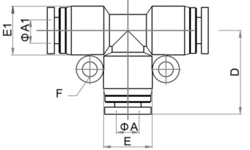 ПНЕВМАТИЧЕСКИЙ КОННЕКТОР РЕДУКЦИОННЫЙ T AUTO 2 x 6 мм 1 x 8 мм
